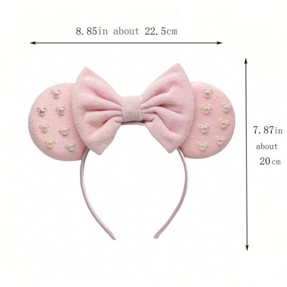 Pink Velvet Pearl Mickey Minnie Mouse Ears for Disneyland Walt Disney World - Picture 2 of 6
